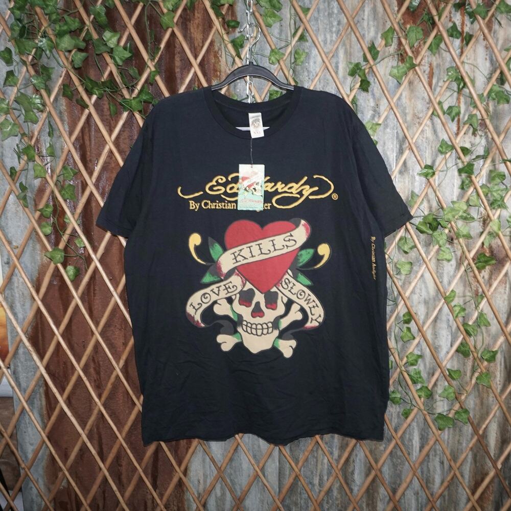 XXL - Vintage Y2K Ed Hardy T-Shirts love kills slowly heart
